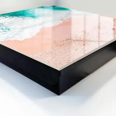 Wall mounted key cabinet Ocean and pink sand beach