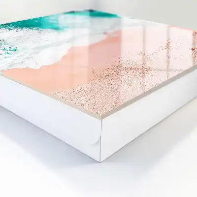 Wall mounted key cabinet Ocean and pink sand beach