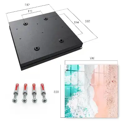 Wall mounted key cabinet Ocean and pink sand beach