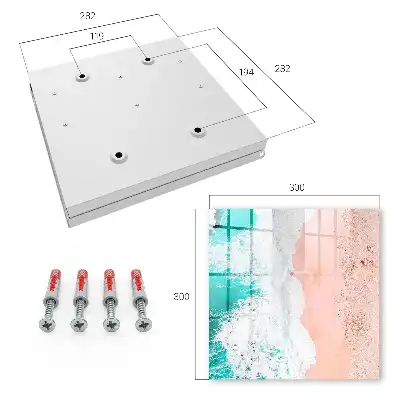 Wall mounted key cabinet Ocean and pink sand beach