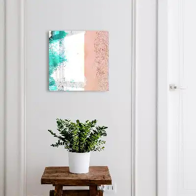 Wall mounted key cabinet Ocean and pink sand beach