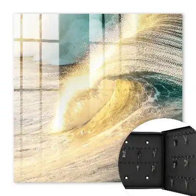 Wall mounted key box Sea wave ocean sun