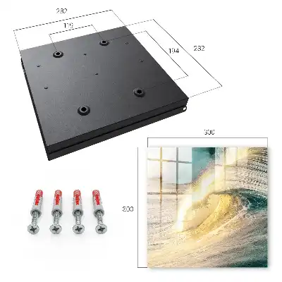 Wall mounted key box Sea wave ocean sun