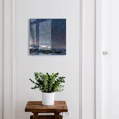 Decorative key box Mountain night with a starry sky