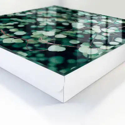 Wall mounted key box Green leaves calming pattern
