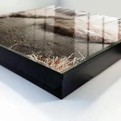 Decorative key box Winter river in the fog