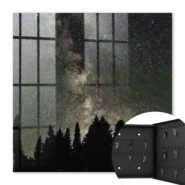 Key cabinet Starry sky with dark trees