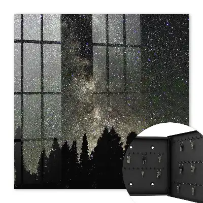Key cabinet Starry sky with dark trees
