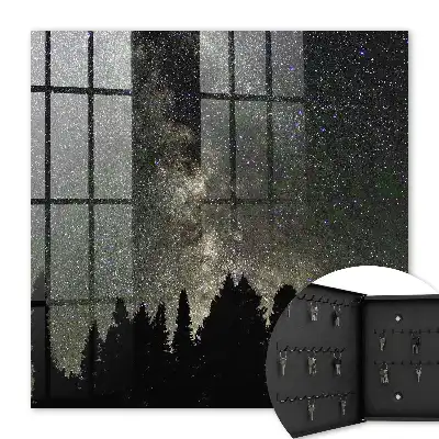 Key cabinet Starry sky with dark trees