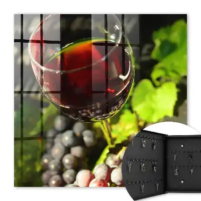 Wall mounted key box Grapes and red wine