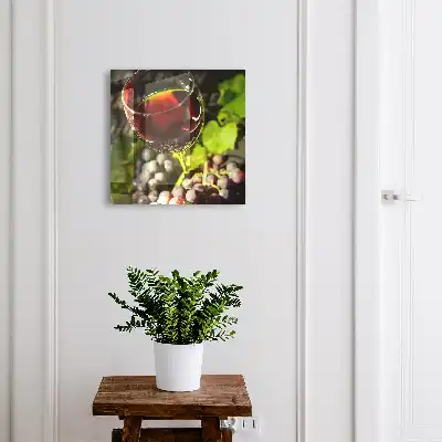 Wall mounted key box Grapes and red wine