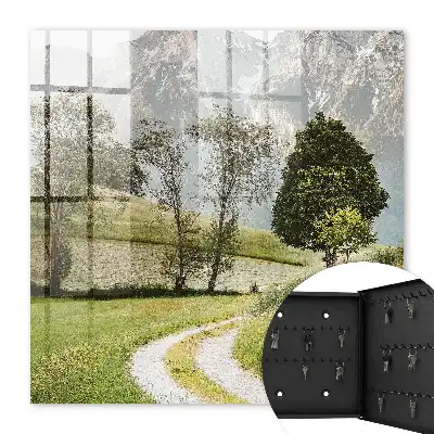 Wall mounted key box Mountain landscape of natural peace