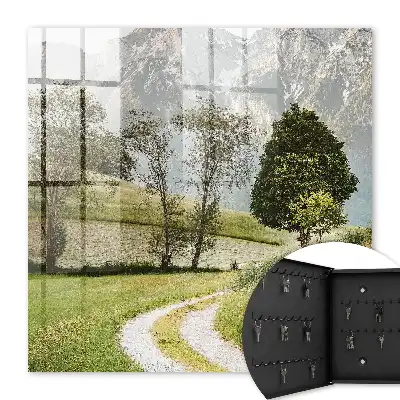 Wall mounted key box Mountain landscape of natural peace