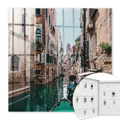 Key box for home Venice canal with historic buildings