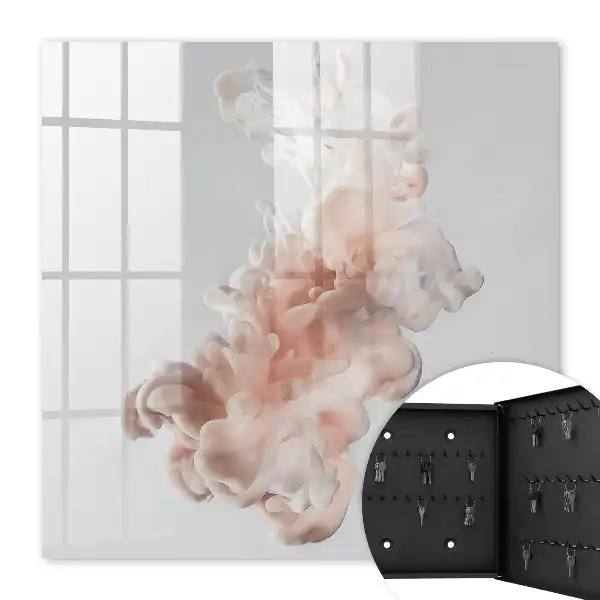 Decorative key box Fluid elegance pink and white shapes