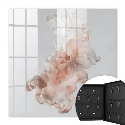 Decorative key box Fluid elegance pink and white shapes