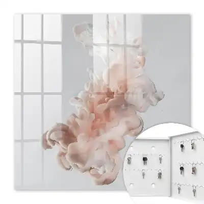Decorative key box Fluid elegance pink and white shapes