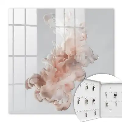 Decorative key box Fluid elegance pink and white shapes