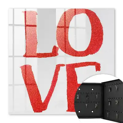 Red Love Key Box with White Background