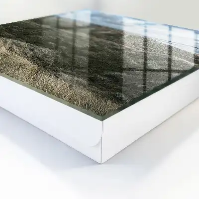 Wall mounted key cabinet Green hills with blue sky