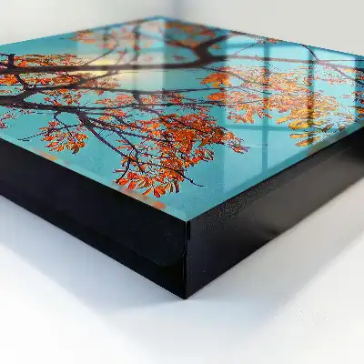 Decorative key box Blue Sky Autumn Tree