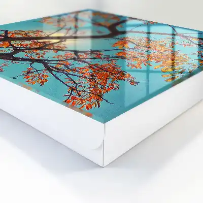 Decorative key box Blue Sky Autumn Tree