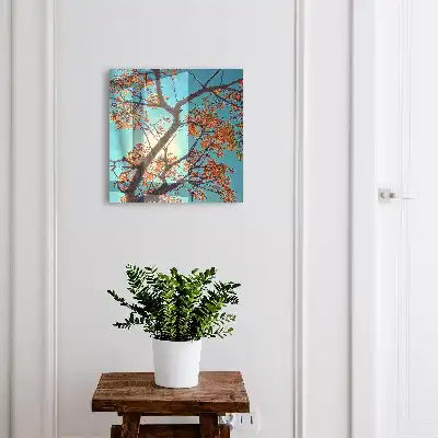 Decorative key box Blue Sky Autumn Tree