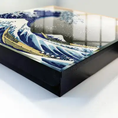 Wall mounted key cabinet Big wave, mountain in the background