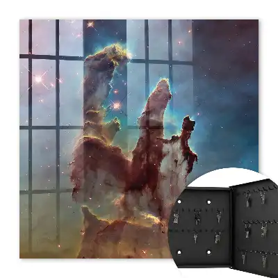 Wall mounted key box A cosmic vision full of colors