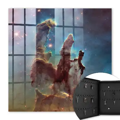 Wall mounted key box A cosmic vision full of colors