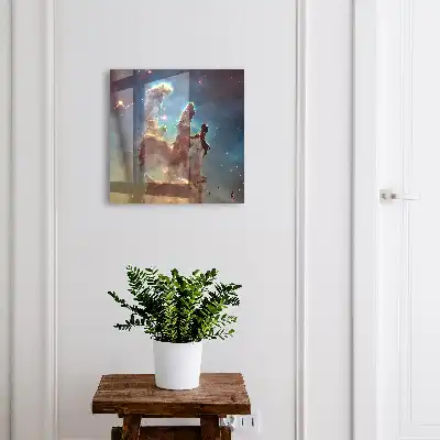 Wall mounted key box A cosmic vision full of colors