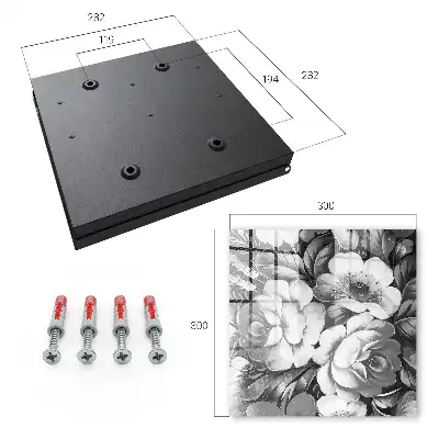 Wall mounted key cabinet Monochromatic flowers in an elegant composition