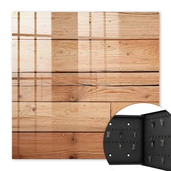 Decorative key box Wooden boards in a warm shade