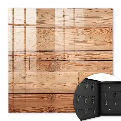 Decorative key box Wooden boards in a warm shade