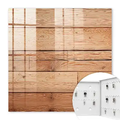 Decorative key box Wooden boards in a warm shade