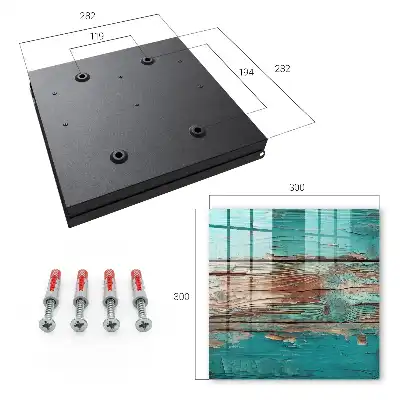 Wall mounted key cabinet Turquoise wood with chips