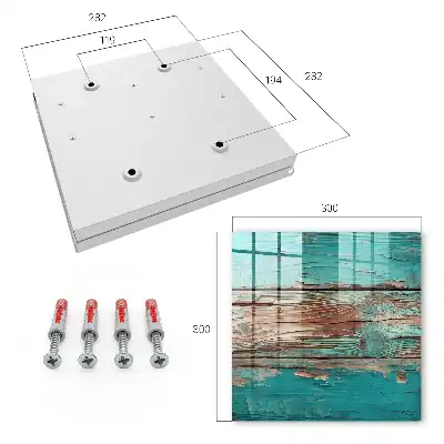 Wall mounted key cabinet Turquoise wood with chips