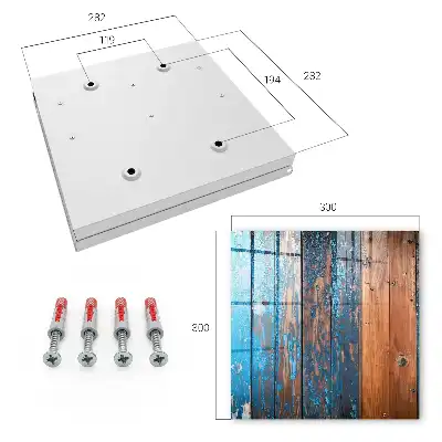 Wall mounted key box Wooden texture with blue paint