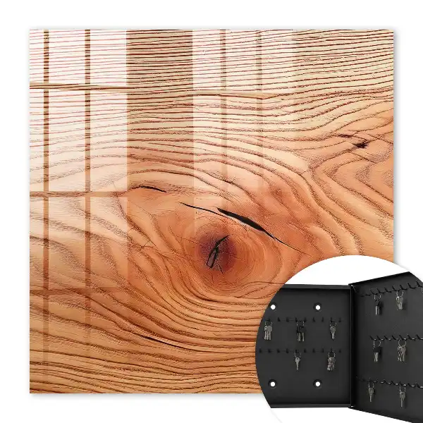 Wall mounted key cabinet Wood grain in shades of beige