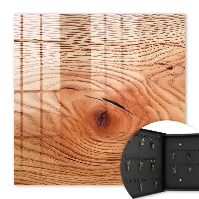 Wall mounted key cabinet Wood grain in shades of beige