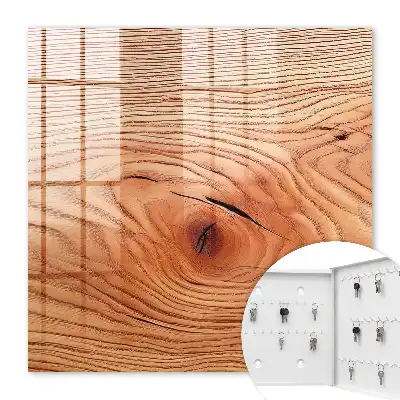 Wall mounted key cabinet Wood grain in shades of beige