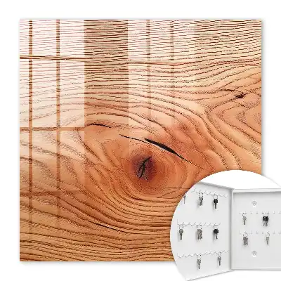 Wall mounted key cabinet Wood grain in shades of beige