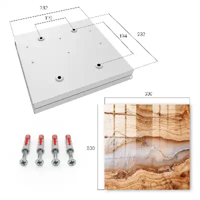 Key cabinet Wooden pattern with white veins