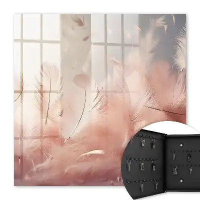 Decorative key box Pastel feathers
