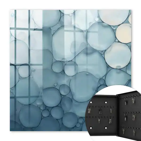 Key cabinet Blue bubbles in shades