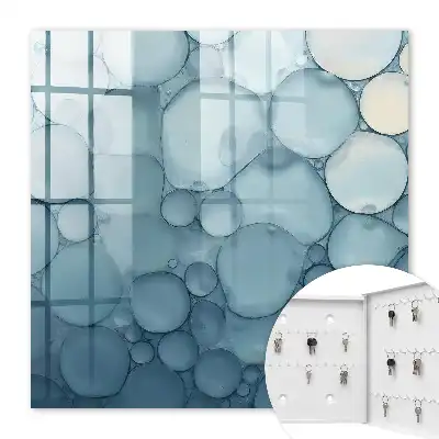 Key cabinet Blue bubbles in shades