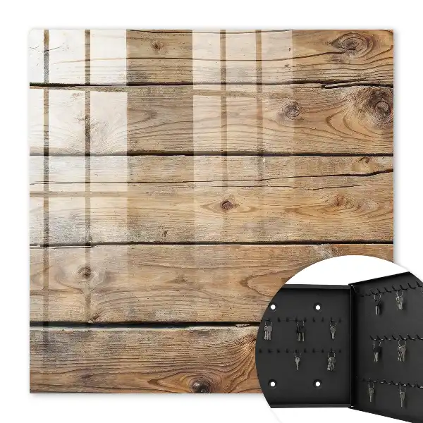 Wall mounted key box Wooden planks grain coziness