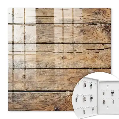 Wall mounted key box Wooden planks grain coziness