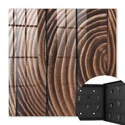 Key cabinet Wooden waves in warm shades