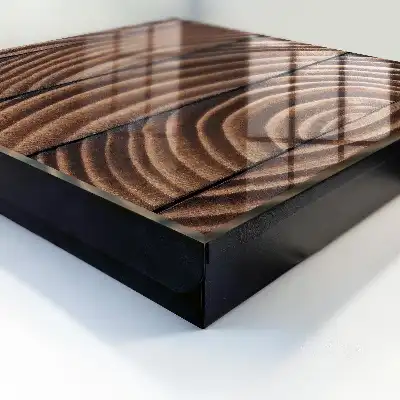 Key cabinet Wooden waves in warm shades